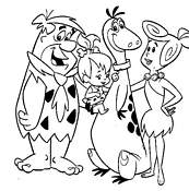 coloriage flintstones la famille pierreafeu